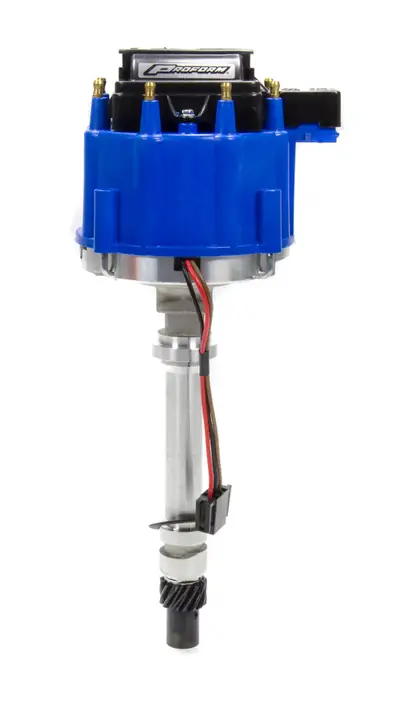 Proform HEI Distributor Racing Type w/o Vac-Adv Blue Cap Polished Chevy V8 Engines Proform