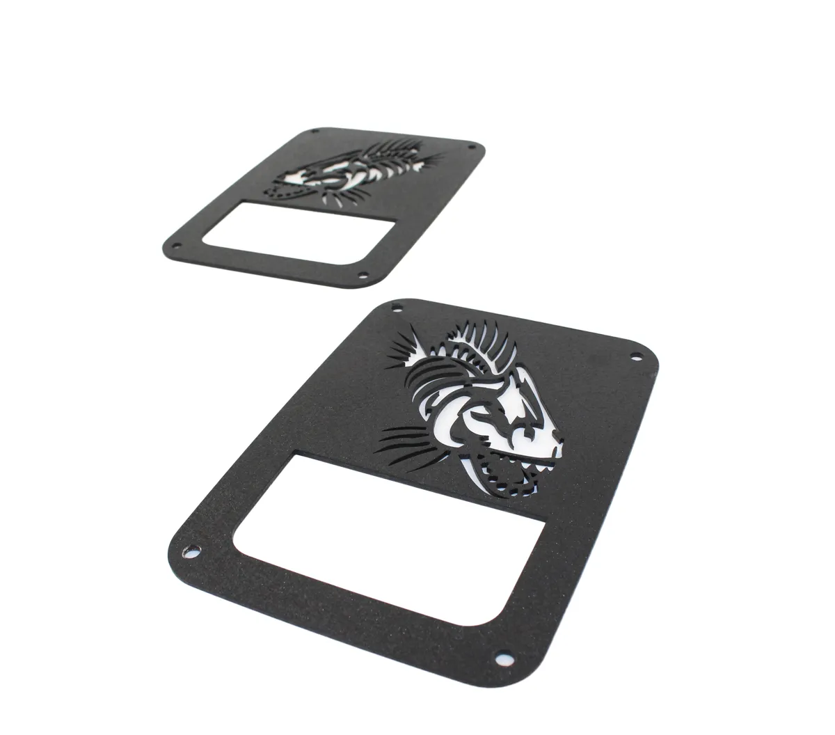 Jeep JK Tail Light Covers 07-18 Wrangler JK Black Textured Powdercoat Fishbone Offroad product image