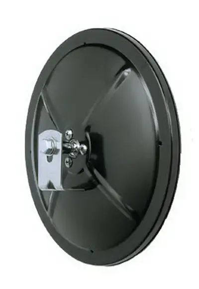CIPA Convex Mirror Full Size; Round; 6 in.; Incl. L Bracket; Black; Left Or Right;
