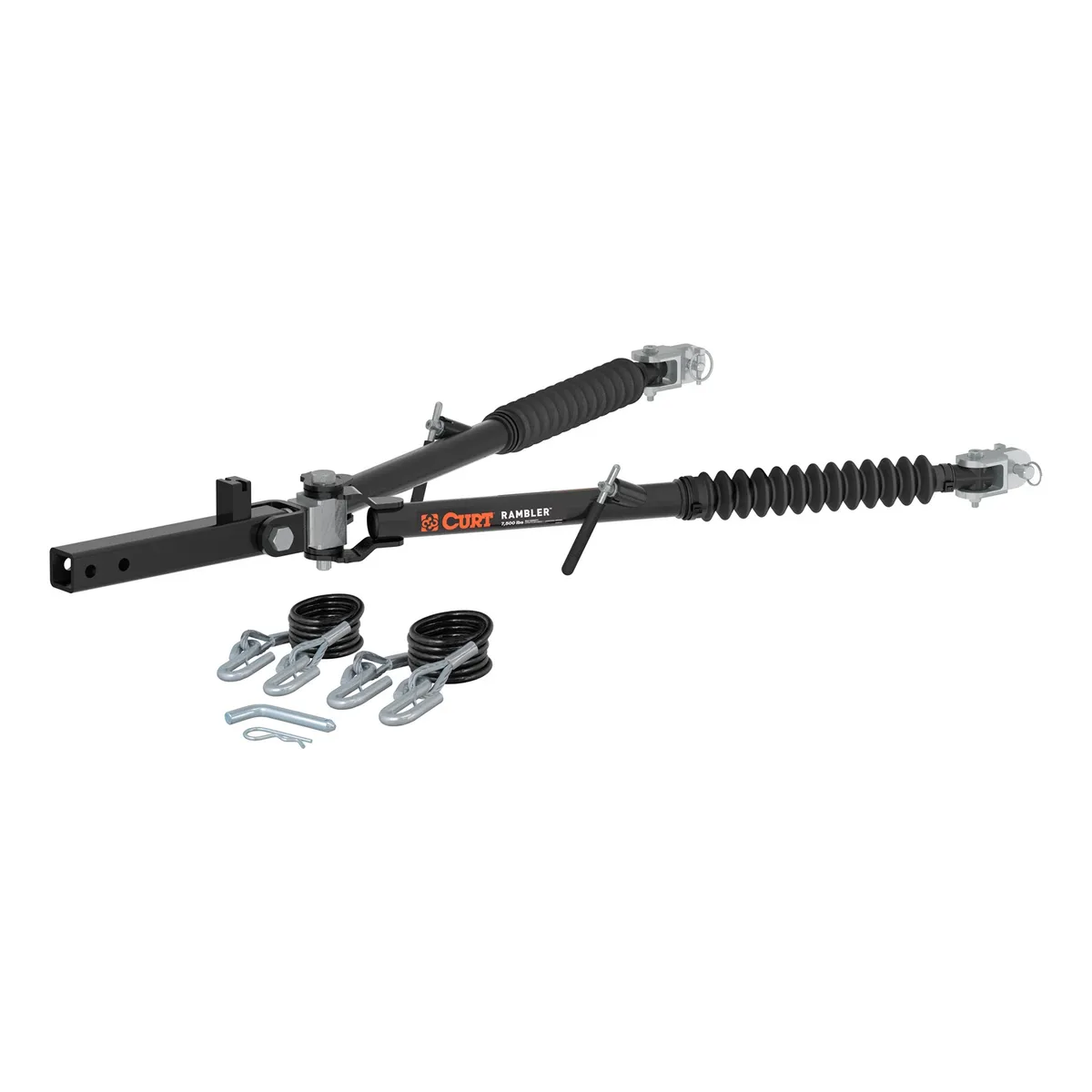 Curt Rambler Steel RV Tow Bar 7500 Lbs. 2 Inch Shank) Includes Tow Bar Safety Cables Hitch Pin and Clip RockJock 4X4 product image