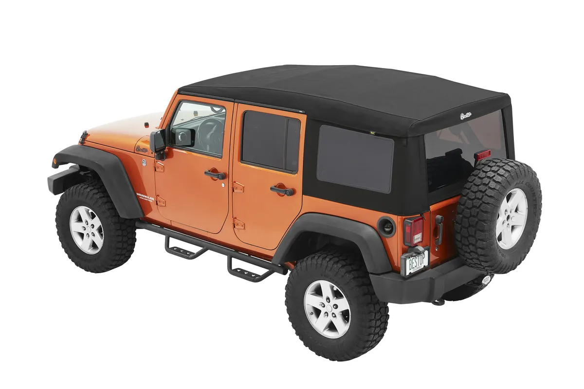 Supertop Ultra Squareback Soft Top For Jeep 2007-2018 Wrangler JK 4 Door Black Bestop product image