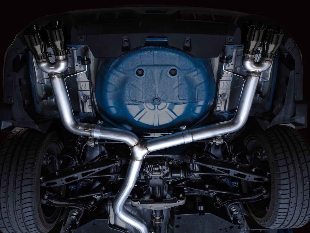 AWE Track Edition Axleback Exhaust for VB Subaru WRX - Diamond Black Tips 3020-43424 product image