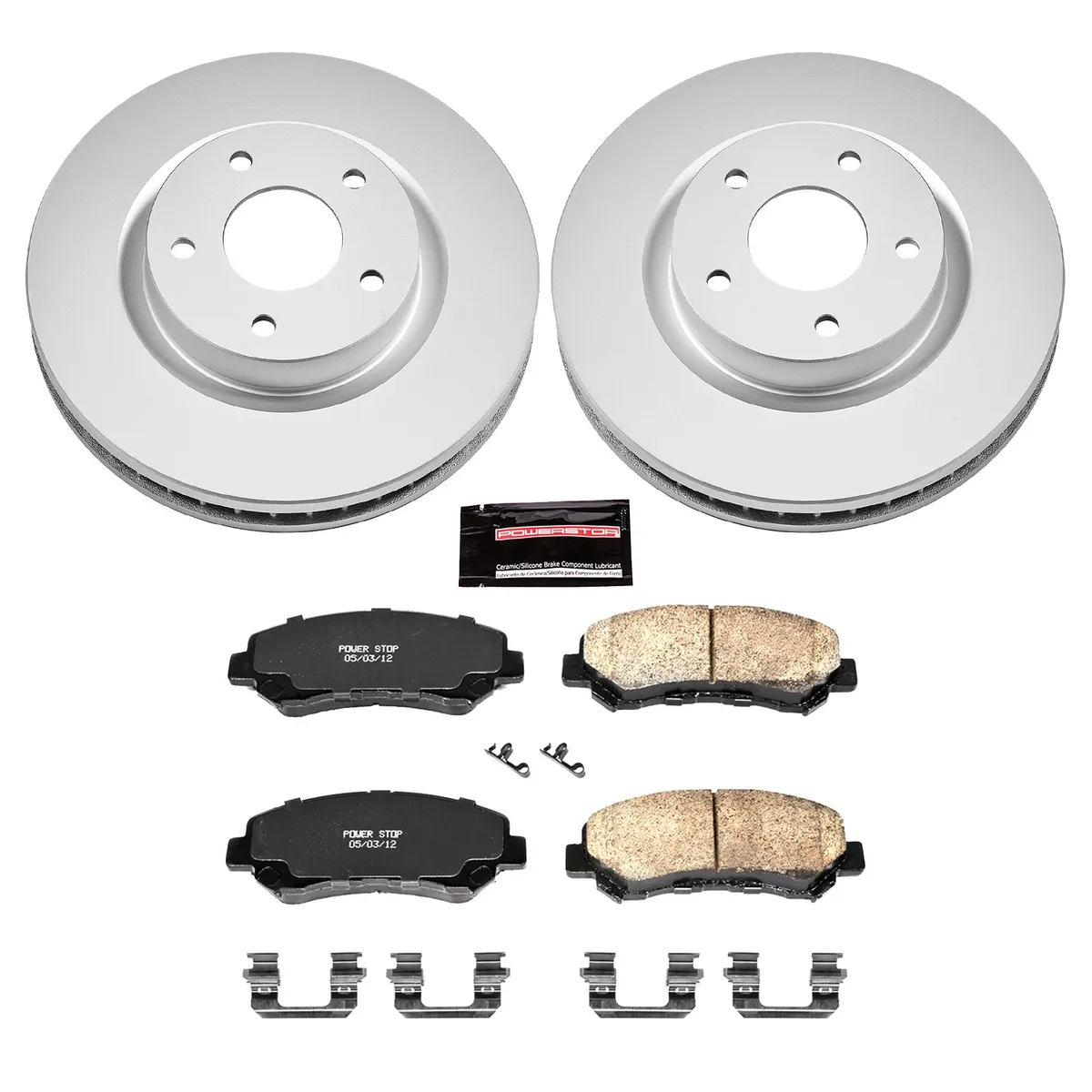 Z17 Geomet Coated Rotor Kit: Genuine Geomet Fully Coated Rotors; Ceramic Pads W/Hardware product image