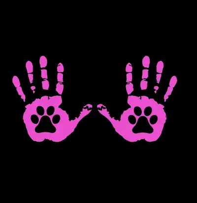 Hect Creations Hand Wave Paw Print decal set of 2 - Wave decal - mirror decal