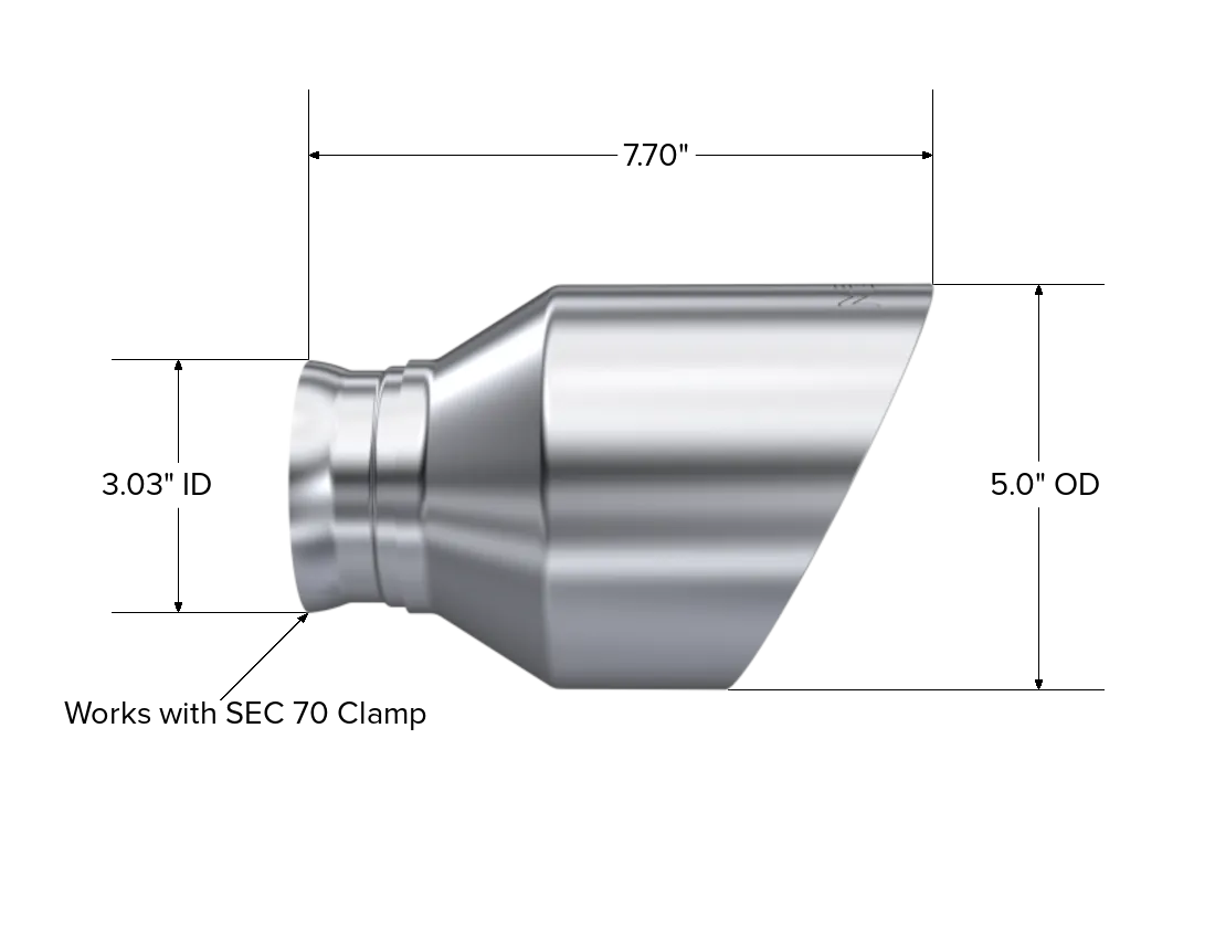 2015-Up Dodge Durango/Charger T304 Stainless Steel Tips, 5 Inch OD Out, Angle Cut, Sold In Pairs MBRP product image
