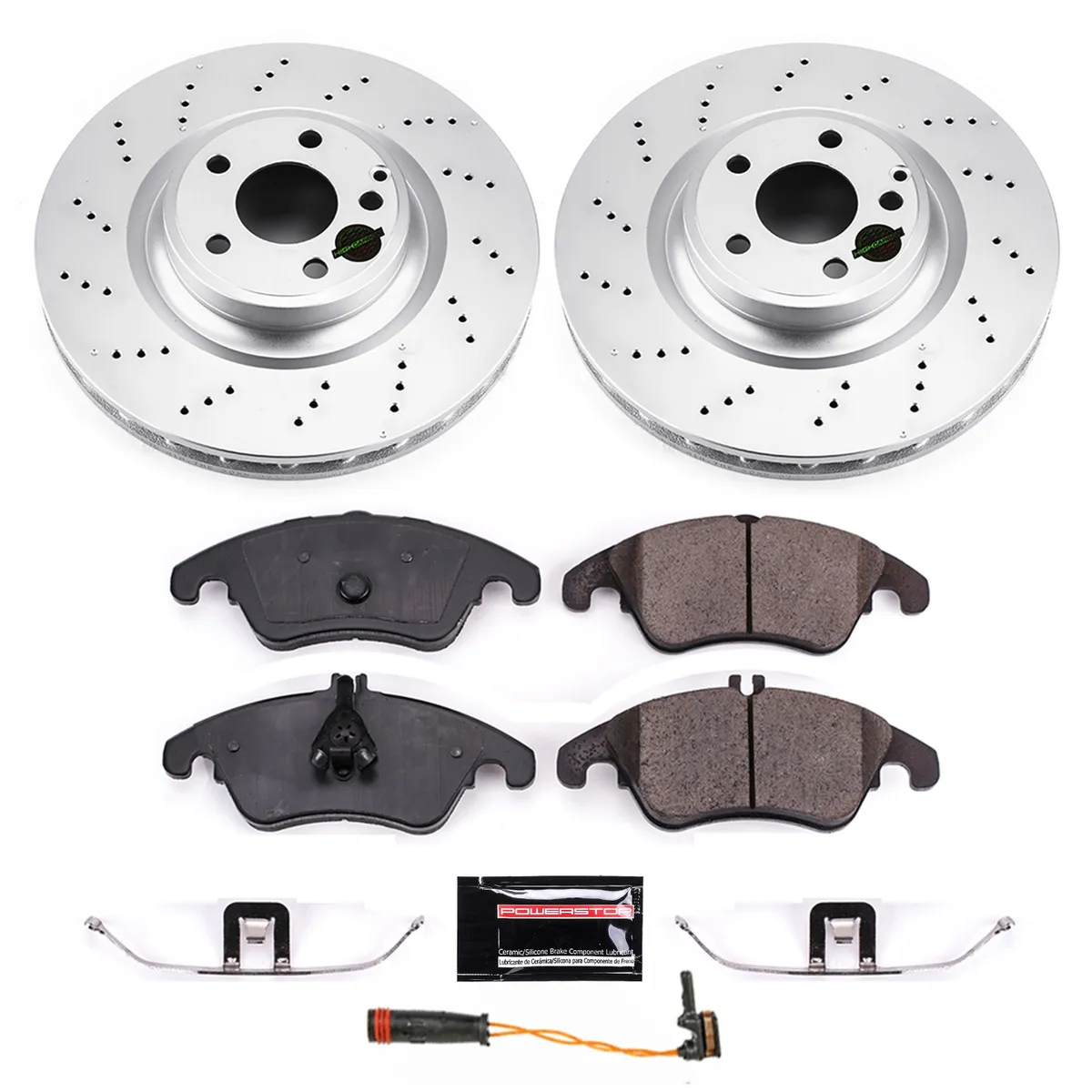 Z23 Sport Geomet Coated Rotor Kit For European Vehicles: Genuine Geomet Fully Coated Rotors; Carbon-Fiber Ceramic Pads W/Hardware; Pad Sensors product image