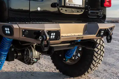 Bodyguard Bumpers 2018-2025 Jeep Wrangler JL Rear Bumper Sensor Cutouts Reverse Light Cutouts Texture Black Powdercoat Bodyguard Bumpers