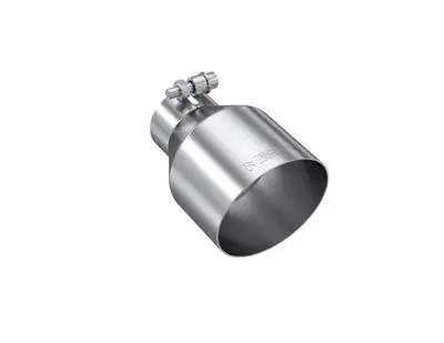 MBRP Exhaust Armor Pro Exhaust Tip; 2.5 in. Inlet Diameter; 4.5 in. Outlet Diameter; 6.5 in. Length; Single Wall; Angle Cut; T304 Stainless Steel;
