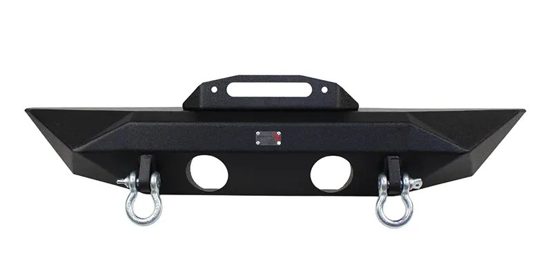 Jeep JK Front Bumper 07-18 Wrangler JK Rubicon and Unlimited Steel Black Textured Powdercoat Manowar Series Fishbone Offroad product image