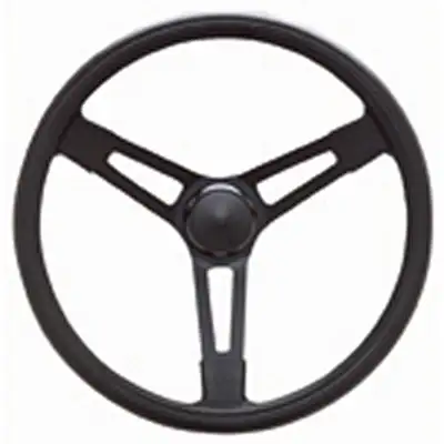 Grant Performance Series Steel Steering Wheel; 15 in. Diameter; 3 1/8 in. Dish; Black Foam Grip; Black Steel 3-Spoke Unidirectional Design;
