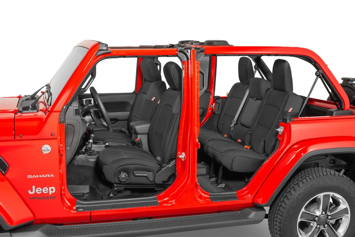 Jeep Wrangler Neoprene Seat Covers for 18-20 Jeep Wrangler JL Unlimited 4-Door w/Leather Interior Black Diver Down product image