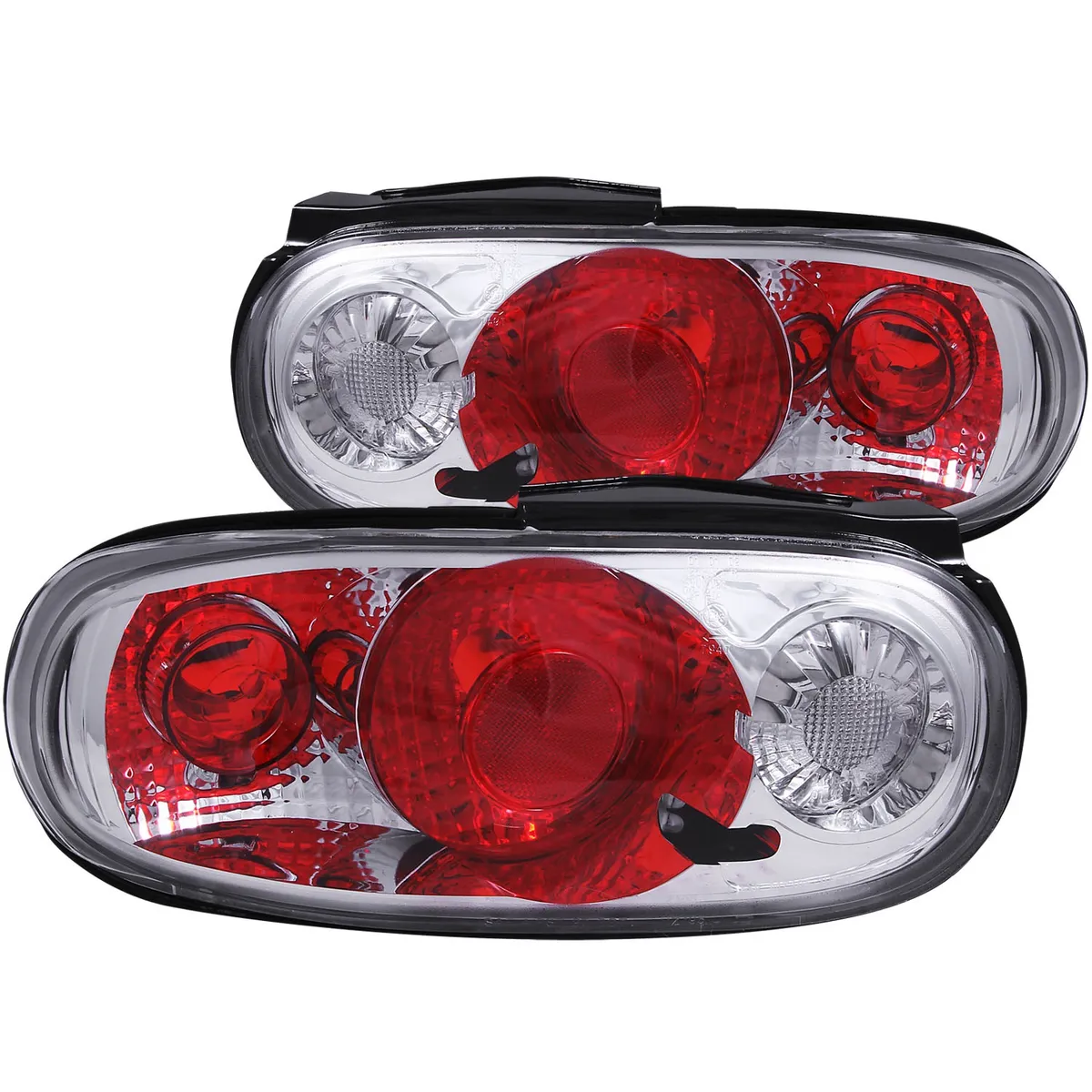 Tail Light Assembly; Clear Lens; Chrome Housing; Pair; product image