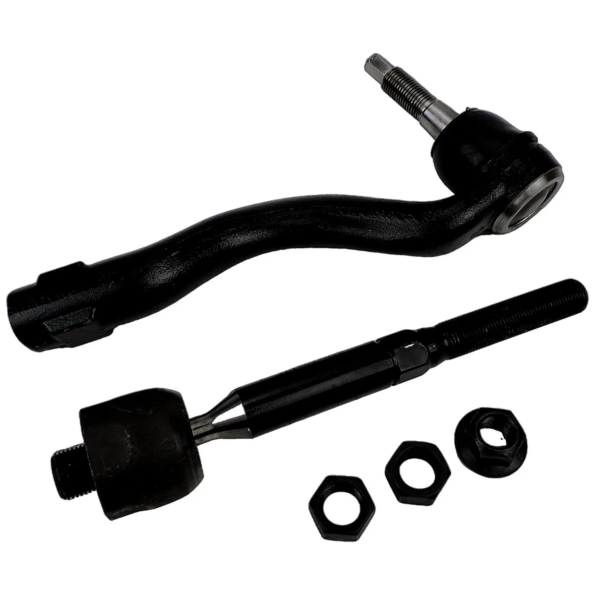 Tie Rod End Kit; Front; Right; Steel; Rubber; Inner/Outer; Incl. Inner/Outer Tie Rods and Mounting Hardware; product image