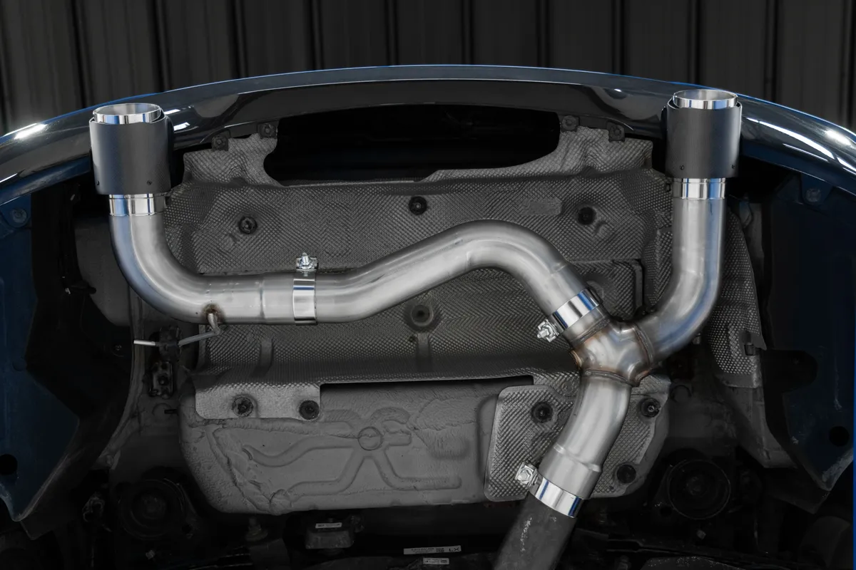 MBRP Exhaust 2017-2021 BMW M240i 3.0L 3.0 Inch Axle-Back Dual Rear Exit T304 Stainless Steel with Carbon Fiber Tips MBRP