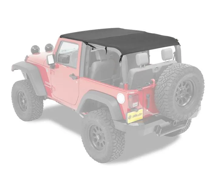 Jeep Wrangler Bikini Top Header Safari Cable Style Bikini Tops For Jeep 2010-2018 Wrangler JK 2 Door Black Diamond Bestop product image
