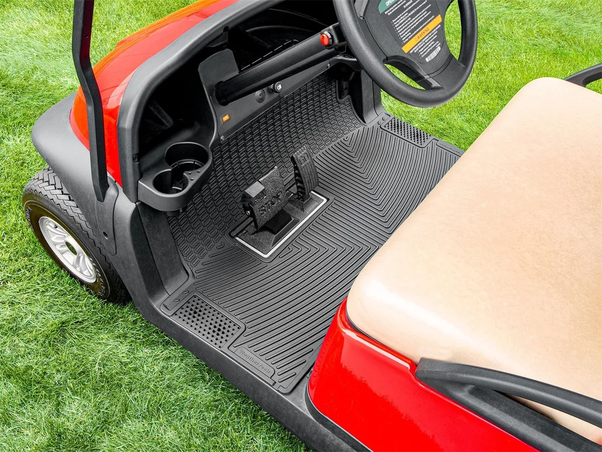 Weathertech Golf Cart Mat; Fits w/Club Car Jaunt 16-25/Onward 2/4 17-25/Precedent 04-25/Tempo 17-25/V4L 20-25/Villager 2/4 21-25 Golf Carts; Front; 1 Pc.;