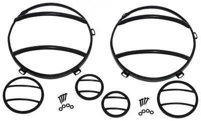 Kentrol Jeep JK Headlight and Marker Cover Set 6 Pieces 07-18 Wrangler JK Textured Black Kentrol