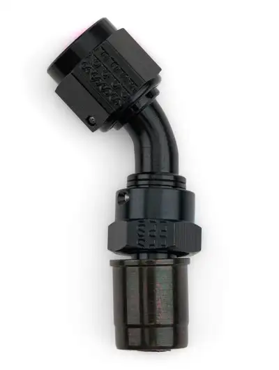 Fragola Performance Systems #6 Real Street Crimpon 45 Deg. Hose End Black For 6000 Hose