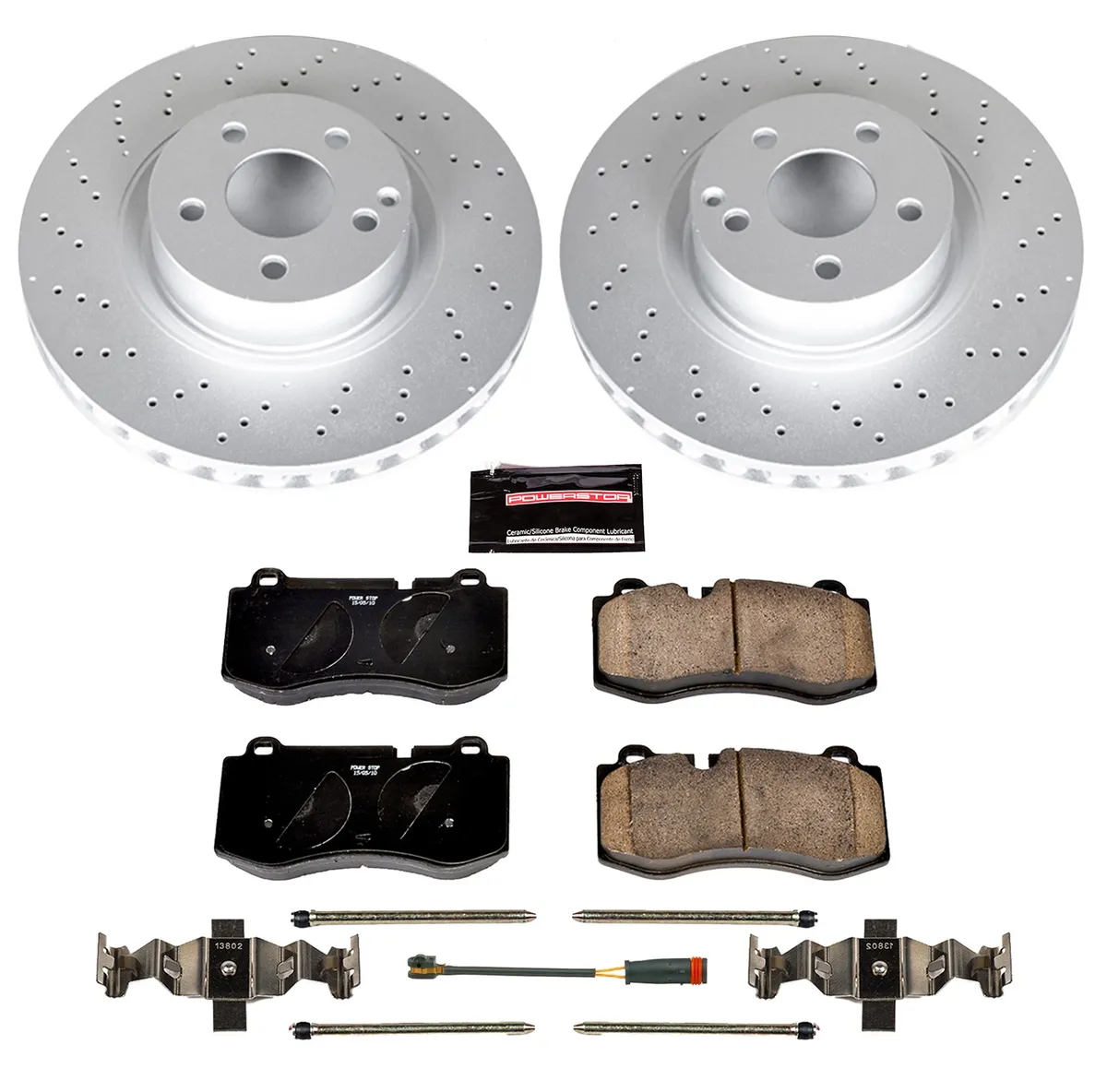 Z23 Sport Geomet Coated Rotor Kit For European Vehicles: Genuine Geomet Fully Coated Rotors; Carbon-Fiber Ceramic Pads W/Hardware; Pad Sensors product image