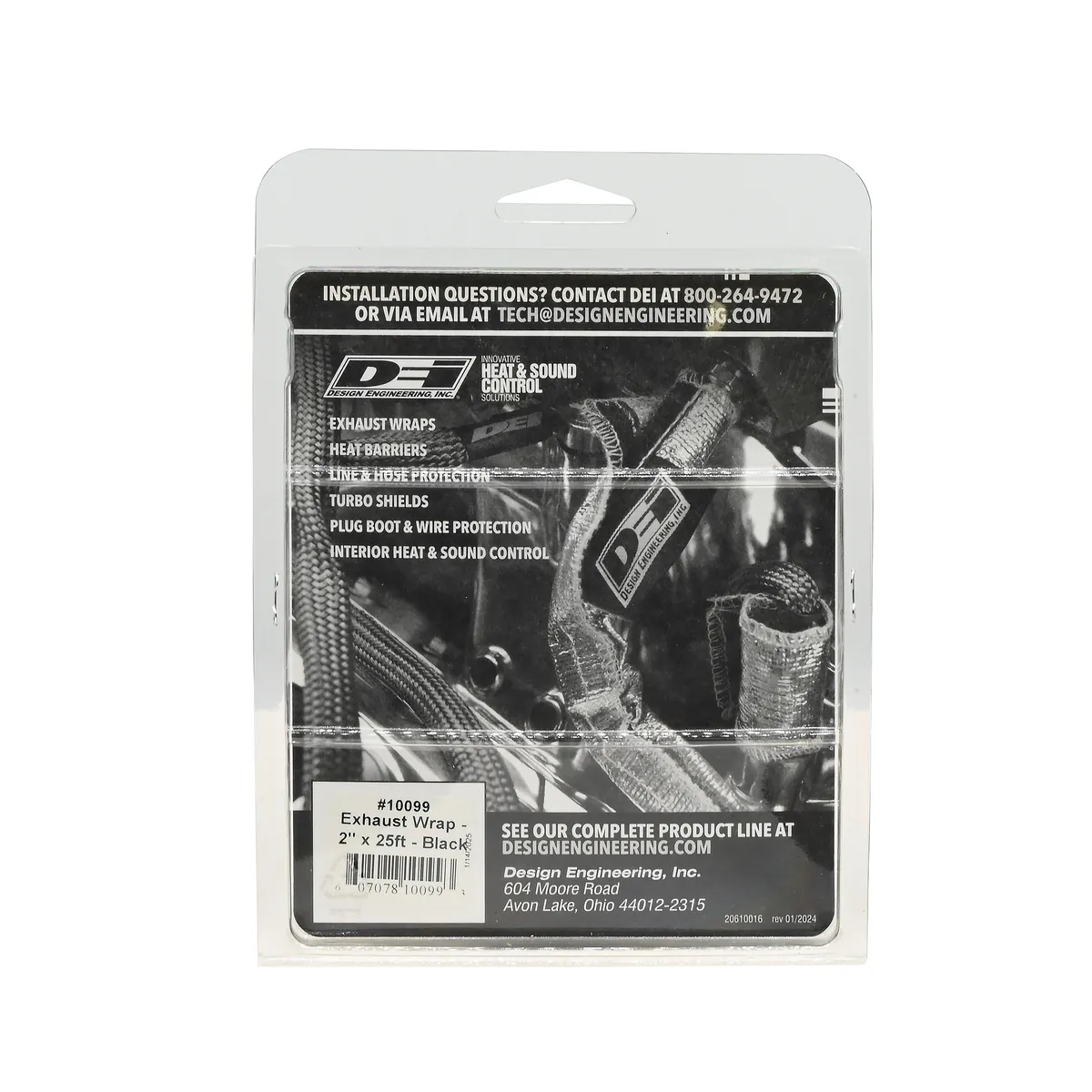 DEI 10099 Black Glass Fiber Exhaust Wrap 2 x 25' 010099 product image