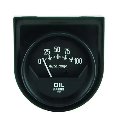 AutoMeter Gauge Console, Oil Press, 2", 100psi, Mech, Short Sweep, Black, AutoGage