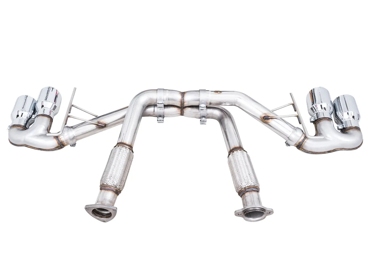 AWE Track Edition Exhaust for C8 Corvette - Quad Chrome Silver Tips product image