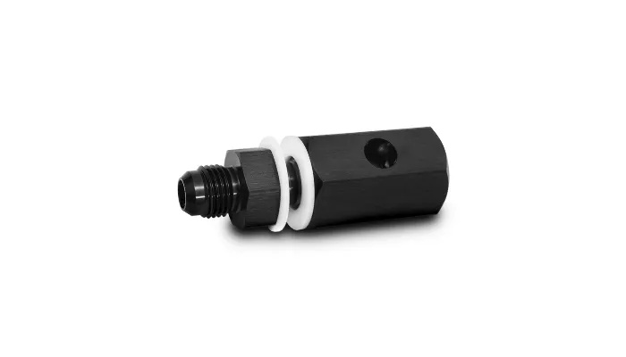 Roll Over Valve; -12AN Male; 6061 Aluminum; Black Anodized; product image