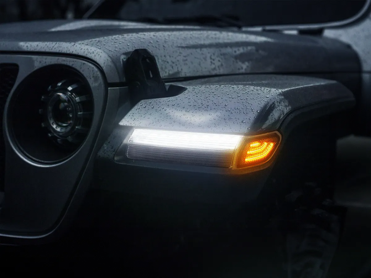 Front LED Turn Signals & Fender Side Marker Lights Combo for 2018-Later Jeep Wrangler JL & Gladiator JT product image