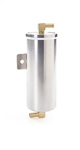 Be Cool Vented Recovery Tank 7 x 3 Inch w/Inlet Fitting & Mounting Bracket Diamond-Cut Aluminum Natural Finish Be Cool Radiator