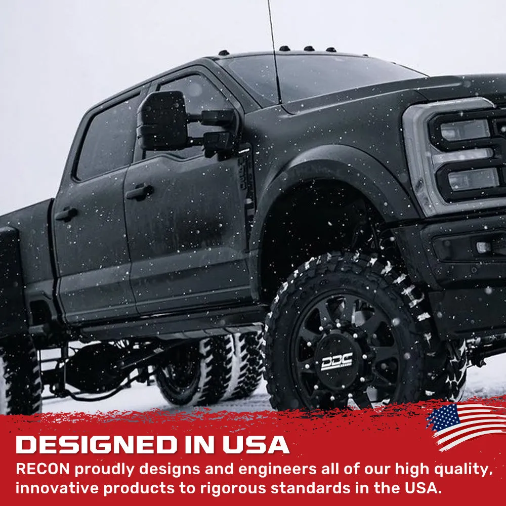 Ford 17-19 F250f350f450 Superduty Side Mirror Lenses 2-Piece Set w White LED Running Lights Amber Flashing LED Turn product image