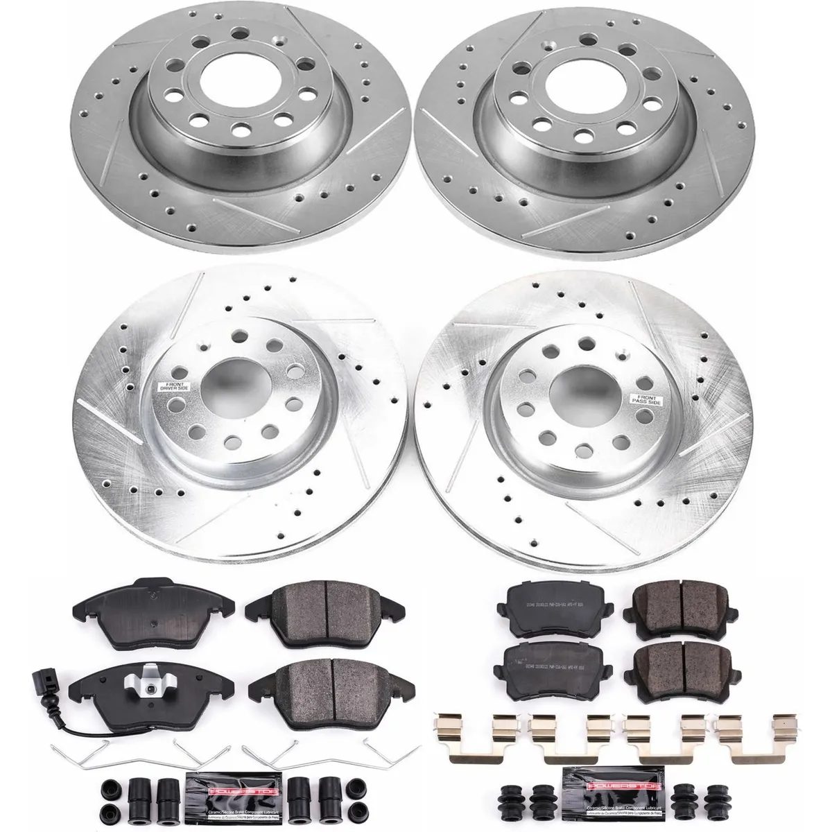 Z23 Evolution Sport Upgrade Kit: Drilled/Slotted Rotors; Carbon-Fiber Ceramic Pads W/Hardware product image