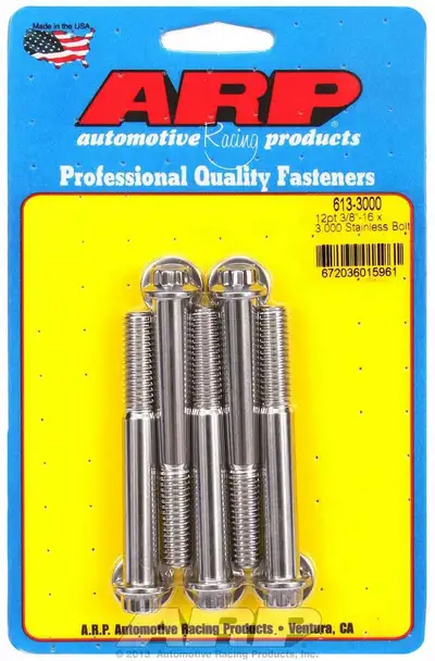 ARP Auto Racing S/S Bolt Kit - 12pt. (5) 3/8-16 x 3.000