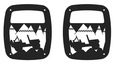 Kentrol Jeep TJ Heritage Taillight Guard 97-06 Wrangler TJ Textured Black Kentrol