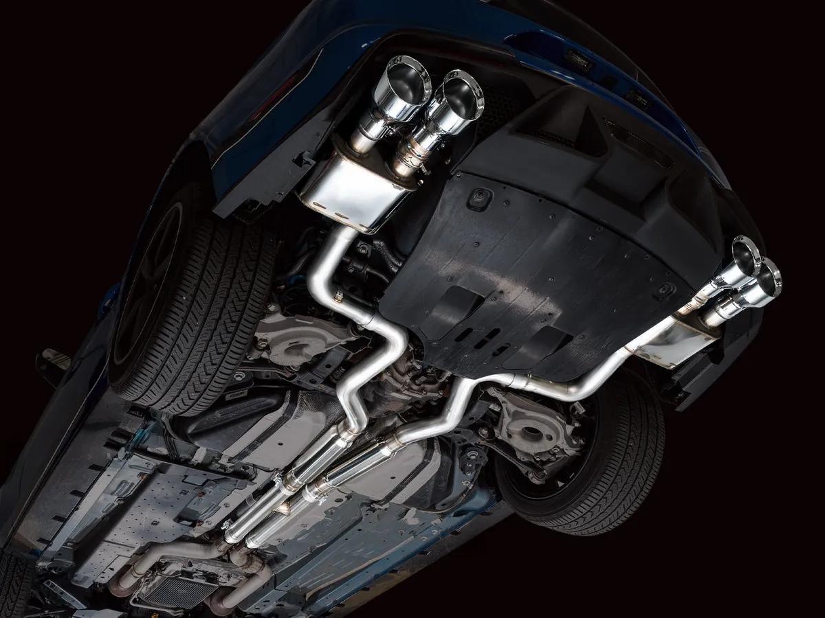 AWE SwitchPath Exhaust for Ford Mustang S550 Mach1 - Quad Diamond Black Tips 3025-43551 product image