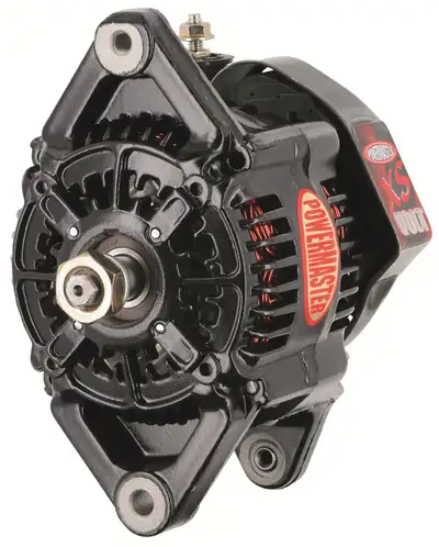 Power Master XS Volt™ Racing Alternator; 102mm; Denso Style; Bosch Style Mounting; 115 Amp; 20 Idle; w/o Pulley; Black;