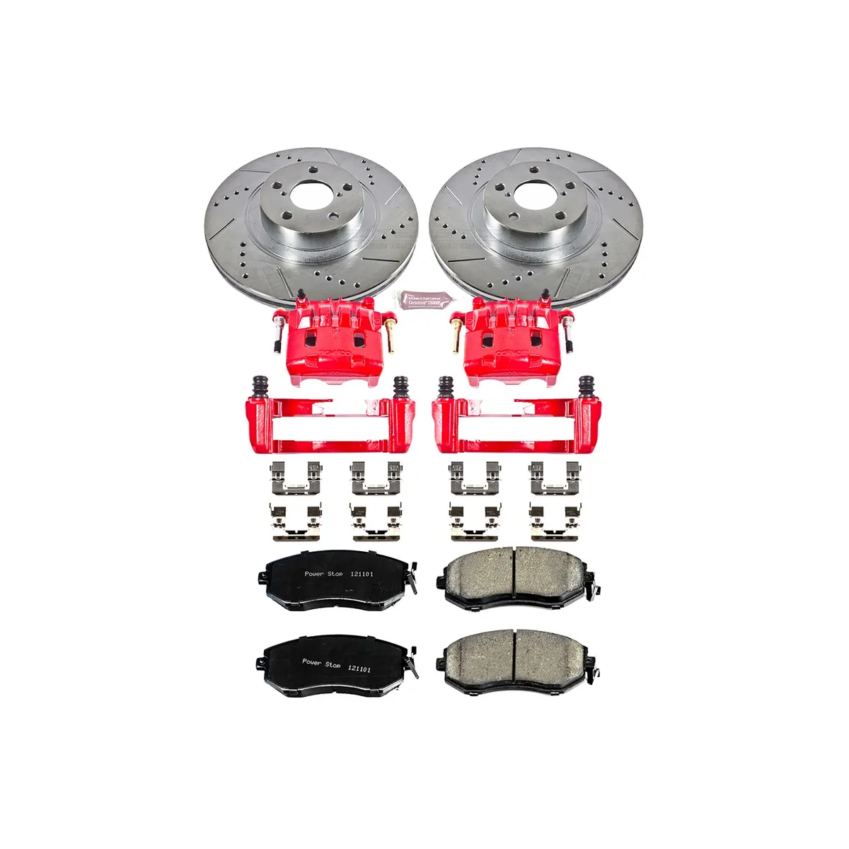 Z23 Evolution Sport Upgrade Kit: Drilled/Slotted Rotors; Carbon-Fiber Ceramic Pads; Powder Coated Calipers product image