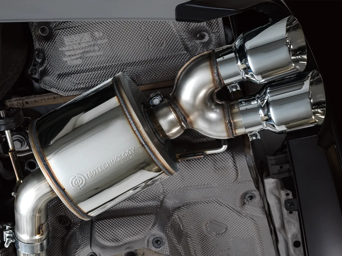 AWE Track Edition Exhaust for Audi C8 S6/S7 - Diamond Black Tips product image