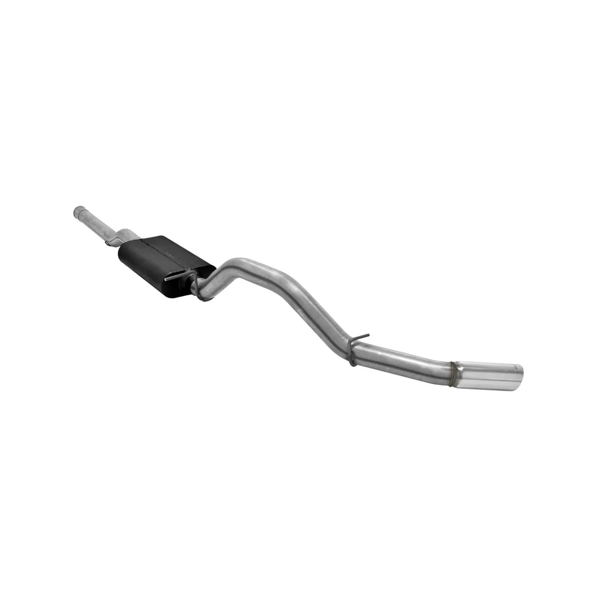 11-13 Chevrolet/GMC 1500 6.2L V8 Crew Cab/Short Bed Extra Cab/Standard Bed 143in WB Cat-back 50 Series Big Block Muffler Mandrel Bent 3.5in. 16 Gauge Tubing 4in. Polished 304S W/Embossed Logo Tip SOS Force II 409S Stainless Steel product image