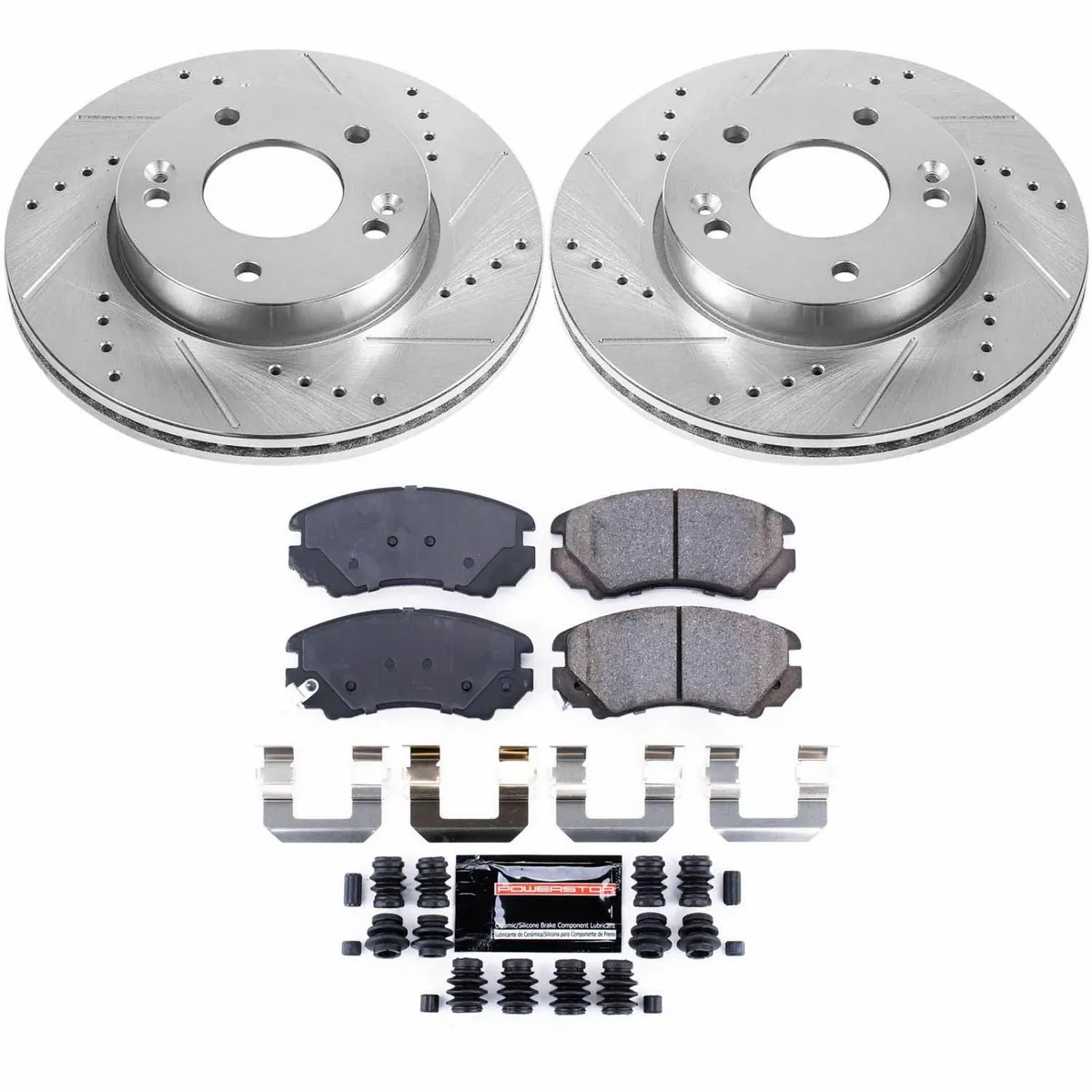 Z23 Evolution Sport Upgrade Kit: Drilled/Slotted Rotors; Carbon-Fiber Ceramic Pads W/Hardware product image