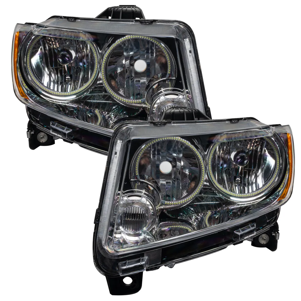 ORACLE Lighting 2011-2013 Jeep Grand Cherokee Non-HID Pre-Assembled LED Halo Headlights - Chrome Housing product image