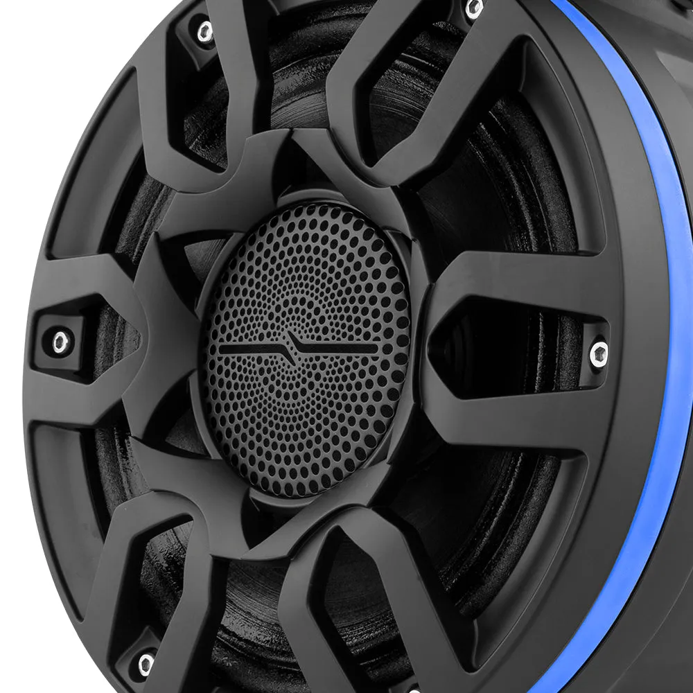 Nxl 8" Compact Wakeboard Tower Speakers With Hybrid Mid-Range, Compression Driver Loudspeaker, RGB LED Lights, 500 Watts, Speaker Cover Included product image