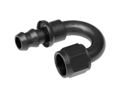 Redhorse Performance 04 180 Degree An/Jic Hose End Push Lock Black