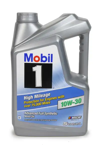 Mobil 1 10w30 High Mileage Oil 5 Qt Bottle