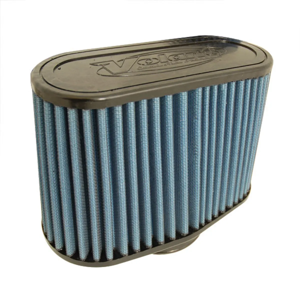 Pro 5 Air Filter; Oval; 10.5 in. Tall x 2 in. Width Flange; 12 in. Tall x 0.4 in. Width Base; 14 in. Tall x 2.5 in. Width Top; H-6 in. Blue; product image