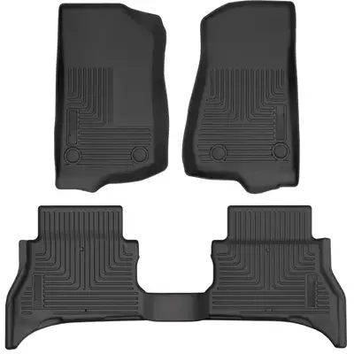 Husky Liners 2124 Wrangler (Jl) 4xe Only Weatherebeater Fr & 2nd Row Floor Liner Black