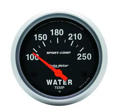 AutoMeter 2-5/8 In. Water Temperature, 100-250 Fahrenheit, Sport-Comp