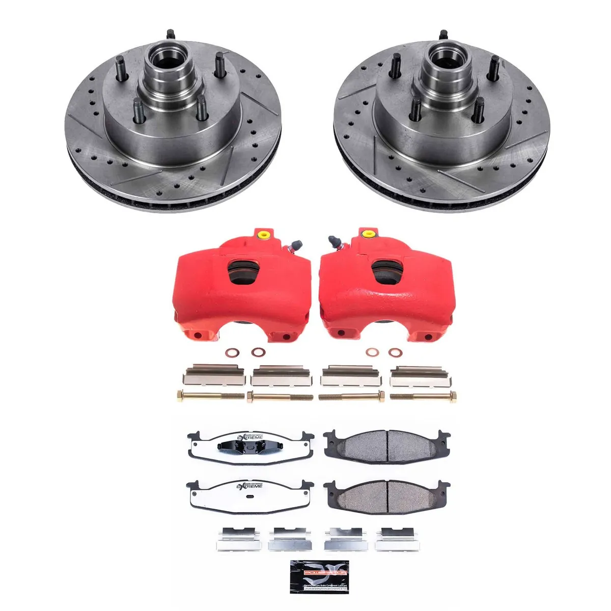 Z36 Truck/Tow Upgrade Kit: Drilled/Slotted Rotors; Carbon-Fiber Ceramic Pads; Powder Coated Calipers product image