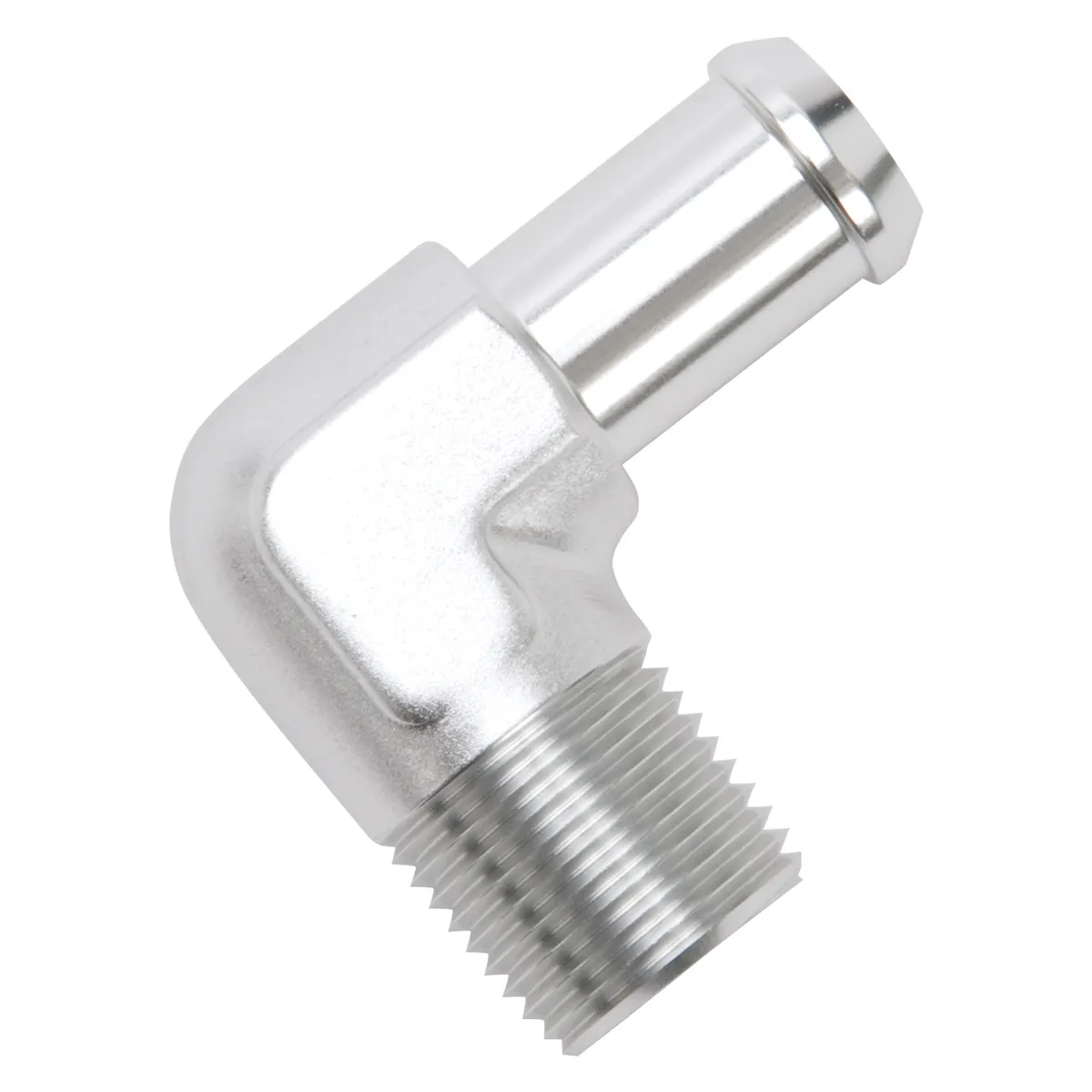 Edelbrock 8179 Heater Hose End Fitting - 90Ã‚° with 1/2 NPT and 5/8 Barb. product image