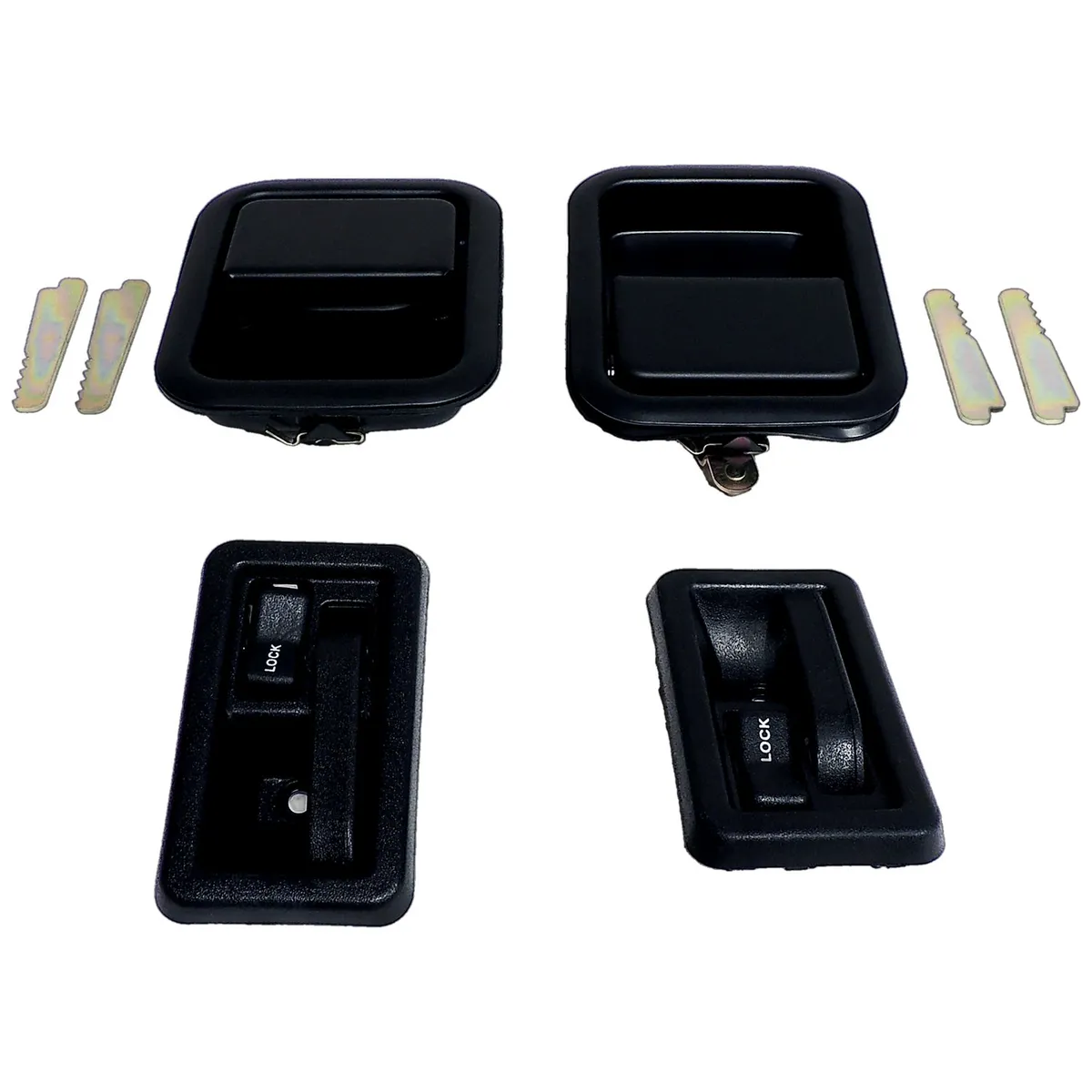 Door Handle Kit; Incl. Handles/4 Keepers/Lock Rod Clips; w/Full Steel Doors; Black; product image