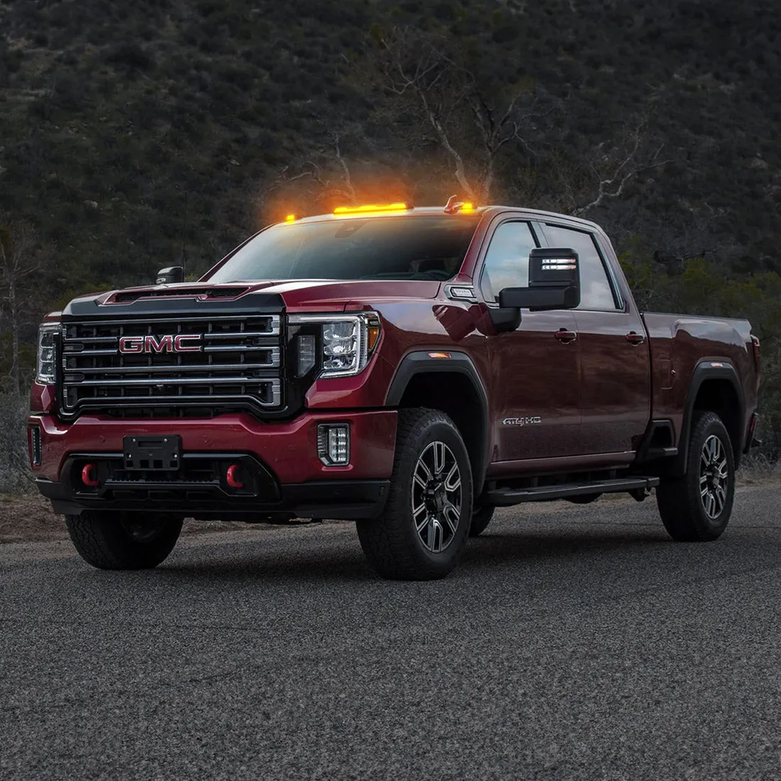 Gmc Chevy 20-23 4th Gen Body Style Heavy-Duty 3-Piece Set Amber Cab Roof Light Lens With 2-Way Forward Rear Facing Amber Ultra High-Power Leds - Includes Complete Wiring Kit For Installation on Truck That Did Not Come With OEM Installed Cab Roof product image